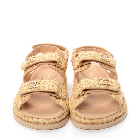 chanel dad sandals raffia|chanel sandals canada.